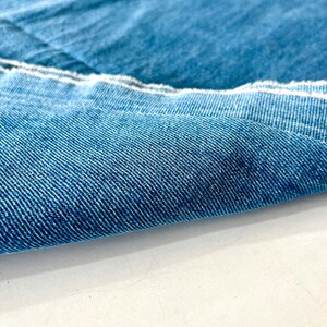 Light Blue Stonewashed Softened Denim Fabric, 100% Cotton, 10 Ounce Heavy Denim, Cotton Fabric By The Yar 150 cm,1.5 meters,or 1.64 yards zdjęcie 5