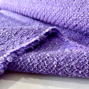 Luxurious Soft Lilac Tweed Fabric, Clothing Fabric by the Yard for ...