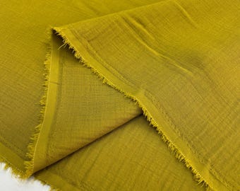 Tela de Muselina 100% Algodón de Lujo de Doble Capa Verde Oliva, Tela de Moda, Tela para Ropa, (140 cm/1,53 yardas/55 pulgadas)