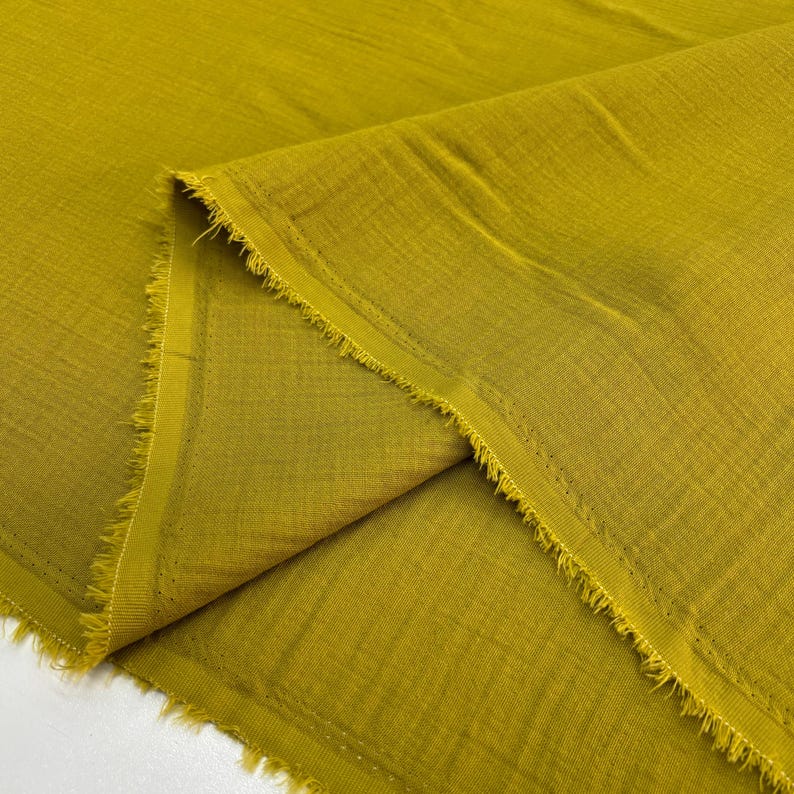 Olive Green Cotton Muslin Fabric – Double-Layered Soft Lightweight for Dresses & Clothing | 140 cm