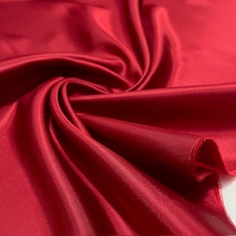 Red Silky Lining Fabric: Luxury Soft Polyester Blend (58" Width)