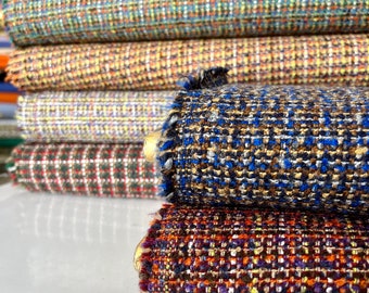 Classic Luxury Cotton Tweed Fabric by the Yard for all Clothing, 150cm/59in wide