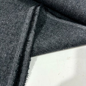 Black Tweed with Herringbone Pattern for Jackets and Coats (57in width)