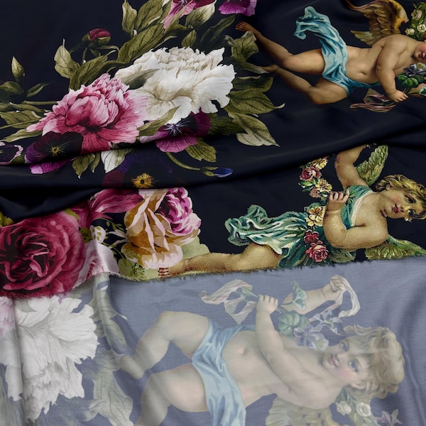 Eros Angel Italian Silky Satin Fabric – Romantic Lightweight Designer Material for Dressesm| 150 cm