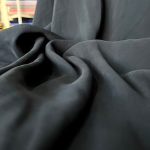 Tela Cupro lavada en piedra negra, tela de diseñador de confección de algodón de primera calidad (150 cm/1,64 yardas/57 pulgadas)
