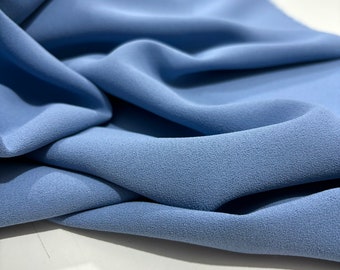 Indigo Italian Crepe Fabric, Fashion Fabric, Clothing Fabric, Dress Fabric,Sewing Fabric, Crepe Fabric(150 cm or 1.64 yards or 57 inch)