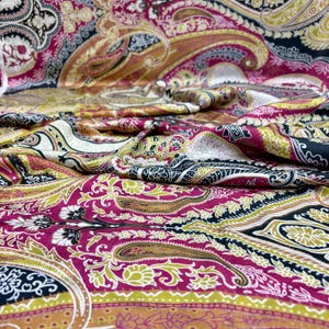Italian Design Large Pattern Luxury Satin Fabric, Clothing, Dress, Blouse, Skirt, Shawl, Scarf, Shirt Fabric(150cm/1.64yard/57 inch width)