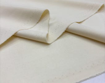 Cream Gabardine Flannel Fabric – Soft Material for Pants, Jackets Clothing | 140cm/55in wide