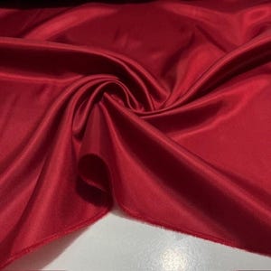 Red Silky Lining Fabric: Luxury Soft Polyester Blend (58" Width)