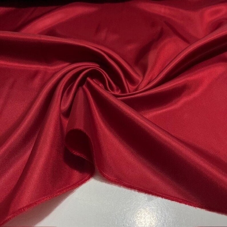 Red Silky Lining Fabric: Luxury Soft Polyester Blend (58" Width)