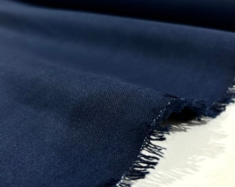 Dark Blue 100% Cotton Canvas Gabardine Fabric for Pants/Jackets/Coat/Suit/Skirts, Fashion Clothing Fabric(140cm/1.53 Yards/55 inches width)