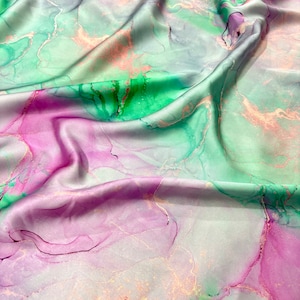 Batik Pattern Crepe Satin for Dresses and Skirts (57in width)