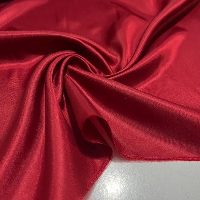 Red Silky Lining Fabric: Luxury Soft Polyester Blend (58" Width)