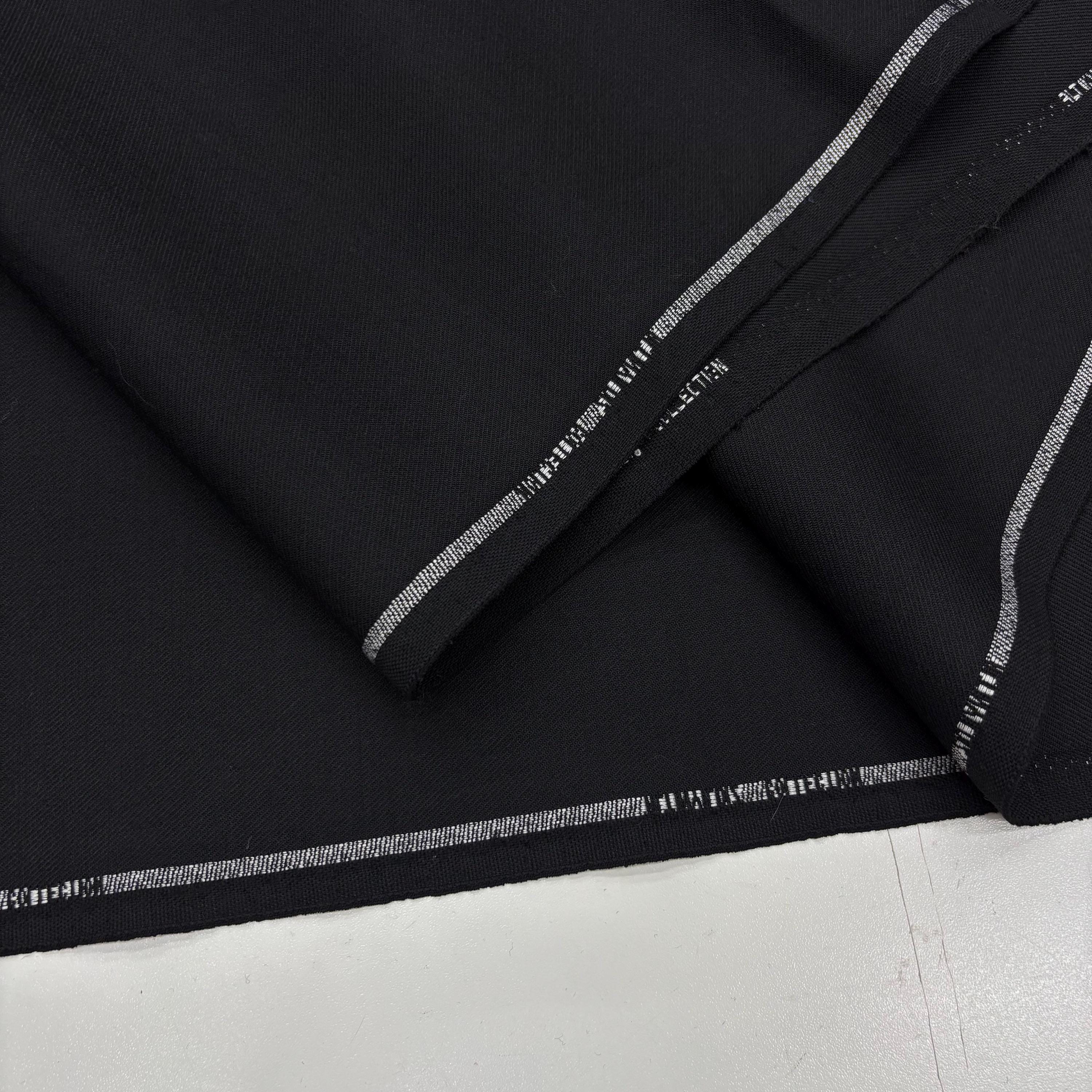 Black Heavy Wool Gabardine Fabric – Thick Durable Tailoring 