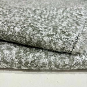Gray Green Speckled Boucle Fabric, Designer Fabric, Upholstery Fabric by yard, Fabric for Chair-Sofa-Headboard 1.64 yards or 59 inch width image 9