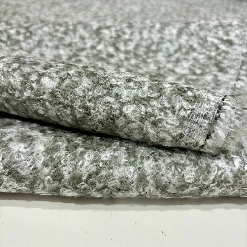 Gray Green Speckled Boucle Fabric, Designer Fabric, Upholstery Fabric by yard, Fabric for Chair-Sofa-Headboard 1.64 yards or 59 inch width image 9