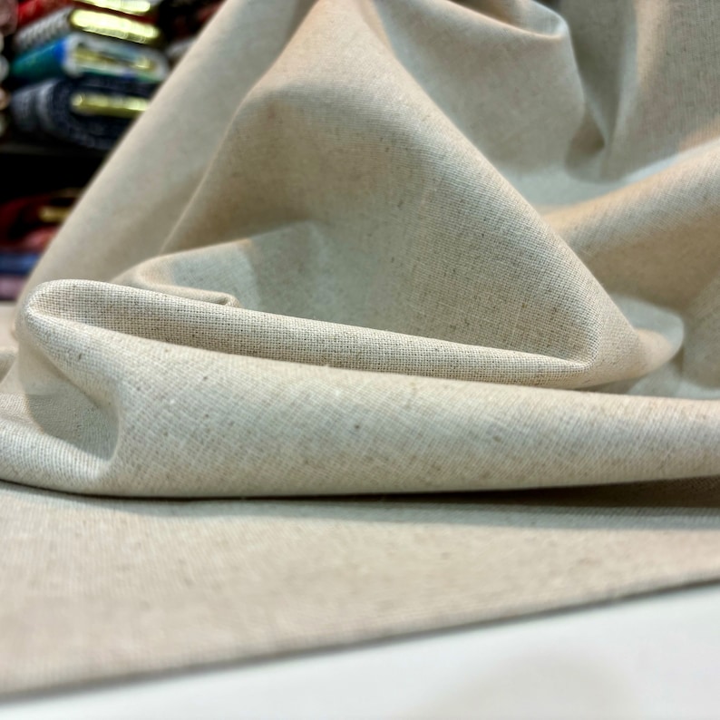 Linen Blend Upholstery Fabric Thick Durable Sofa Curtain Home Decor Material 150 cm Wide