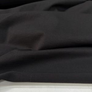 Black Cotton Jersey Fabric – Soft Combed Stretch Knit Material for Apparel | 150cm/59in wide