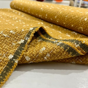 Mustard Tweed Fabric classic Luxury Fashion Coat Dress Skirt