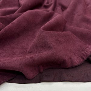 Burgundy Faux Suede Fabric by the Yard – Soft Luxury Suede Material | 150 cm Width