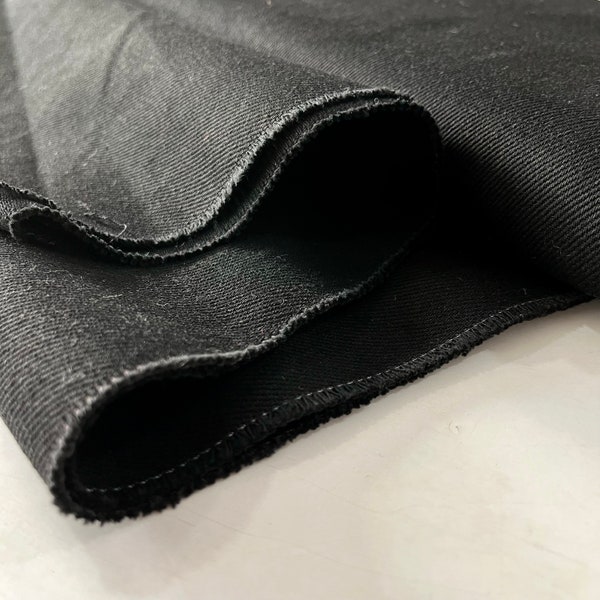 Black 10 Ounce 100% Cotton Denim Fabric, Sewing Theme Denim Fabric, Cotton Fabric By The Yard, Jeans Fabric(150cm,1.5 meters,or 1.64 yards)
