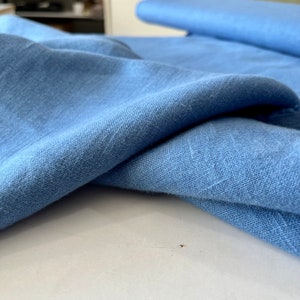 Natural Linen Fabric Blue (150 cm or 1.64 yards or 57 inches width),Stonewashed,100% Linen, Pure Linen, Fabric By The Yard