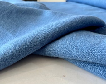 Natural Linen Fabric Blue (150 cm or 1.64 yards or 57 inches width),Stonewashed,100% Linen, Pure Linen, Fabric By The Yard