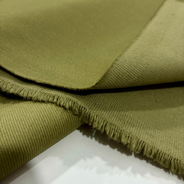 Gewaschener, weicher 12-Unzen-Jeansstoff aus 100 % Baumwolle in Khaki, Denim-Stoff mit Nähmotiv, (150 cm, 1,5 Meter oder 1,64 Yards)