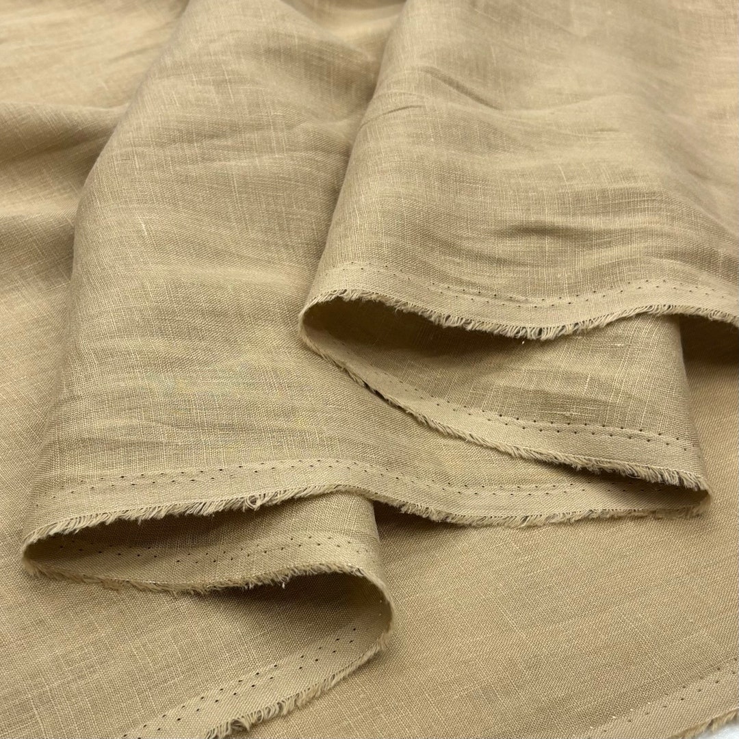 Camel Color Luxurious Linen Fabric – Soft Material for Dresses, Fashion ...