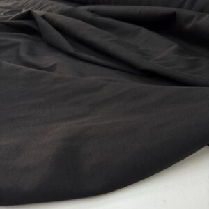 Black Cotton Jersey Fabric – Soft Combed Stretch Knit Material for Apparel | 150cm/59in wide