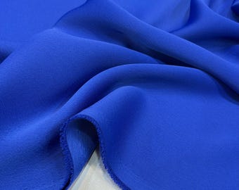 Royal Blue Italian Crepe Satin Fabric – Double Face for Dresses, Skirts | 150cm/59in wide