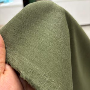 Green Cotton Linen Fabric: Natural Breathable Soft Linen Blend – Dress & Apparel 150cm Width
