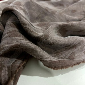 Tela de cupro de seda marrón corteza natural, tela de seda vestido-falda-blusa-camisa tela de diseñador, 150 cm/1,64 yardas/57 pulgadas imagen 5