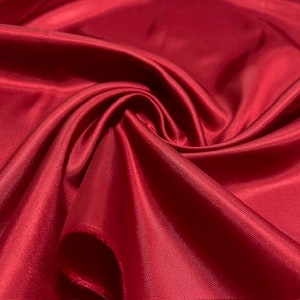 Red Silky Lining Fabric: Luxury Soft Polyester Blend (58" Width)