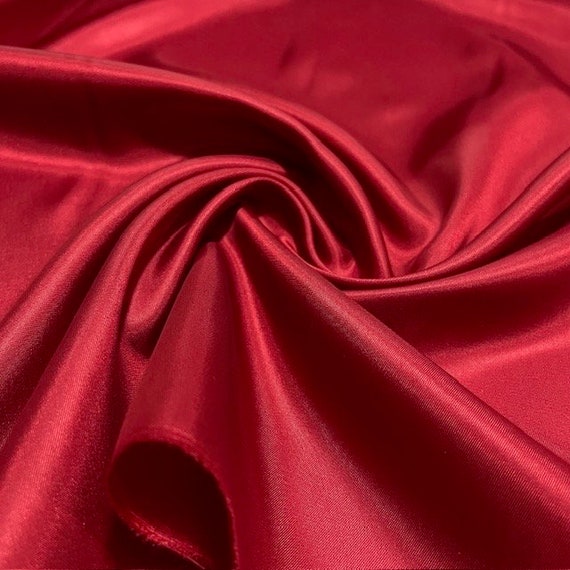 Red Silky Lining Fabric: Luxury Soft Polyester Blend (58" Width)