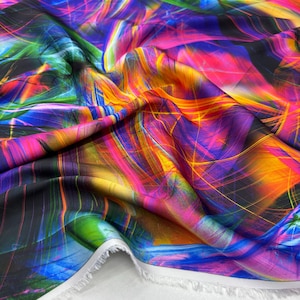 Italian Colorful Satin Fabric – Silky Satin-Chiffon Material for Fashion Dresses | 150cm/59in wide