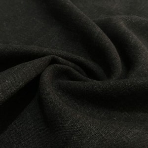 Black Washed Linen Fabric: 100% Pure Stonewashed Linen By The Yard 150cm/57in width