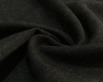 Washed Pure Linen Fabric Black (150 cm or 1.64 yards or 57 inches width),Stonewashed,100% Linen, Pure Linen, Fabric By The Yard