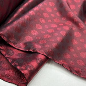 Burgundy Silky Lining Fabric: Italian Design, Luxury Polyester (58" Width)