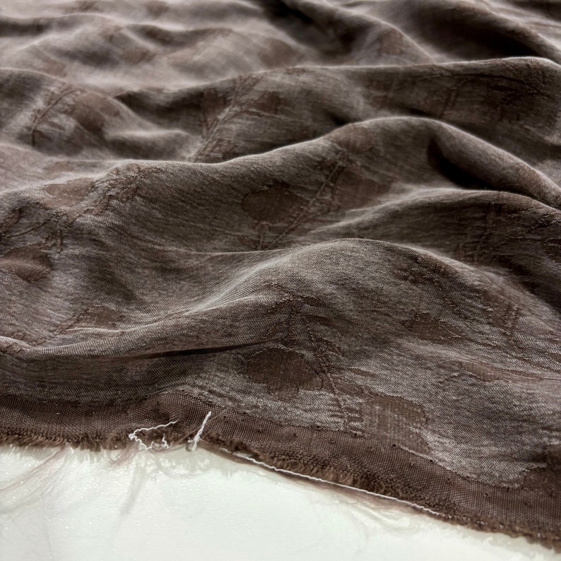 Tela de cupro de seda marrón corteza natural, tela de seda vestido-falda-blusa-camisa tela de diseñador, 150 cm/1,64 yardas/57 pulgadas imagen 9