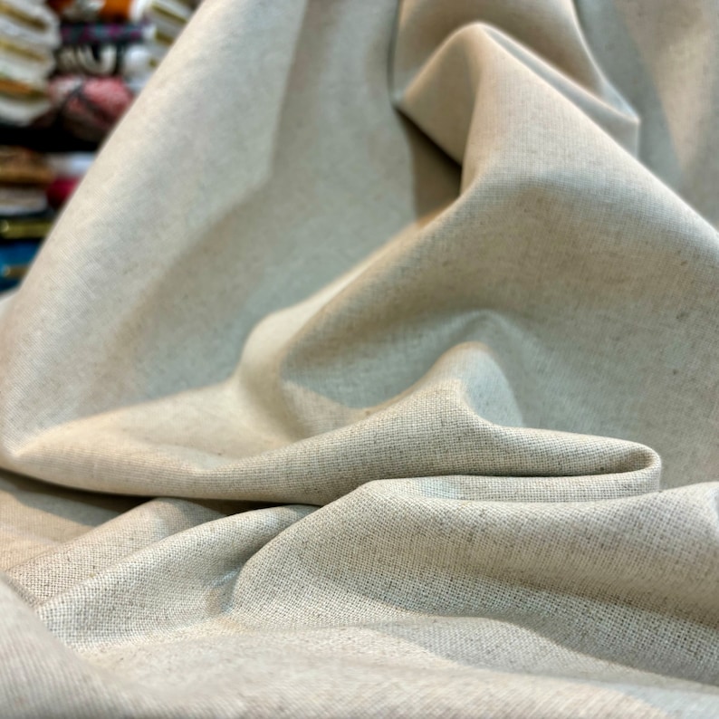 Linen Blend Upholstery Fabric Thick Durable Sofa Curtain Home Decor Material 150 cm Wide