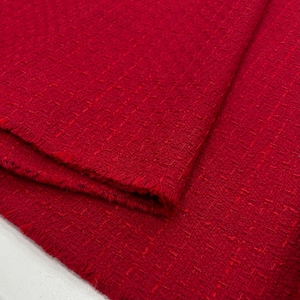 Red Classic Cotton Luxury Tweed Fabric, Moda Fabric for Jacket Dress Skirt-Fashion Coat-Wool Tweed Fabric(1.64 yards or 57-inch width)