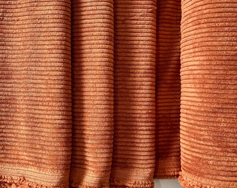 Terracotta Italian Design Corduroy Fabric by the Yard for Apparel, 150cm/59in wide