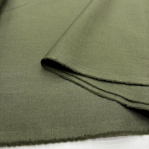 Green Cotton Linen Fabric: Natural Breathable Soft Linen Blend – Dress & Apparel 150cm Width