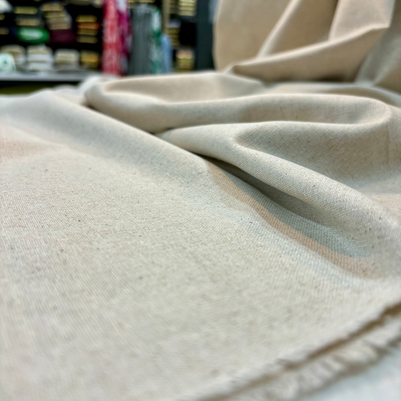 Linen Blend Upholstery Fabric Thick Durable Sofa Curtain Home Decor Material 150 cm Wide