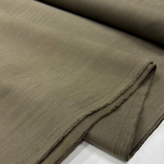 Green Stonewashed Cotton Denim Canvas Fabric – Soft Heavyweight for Pants, Jeans & Shirts | 150 cm