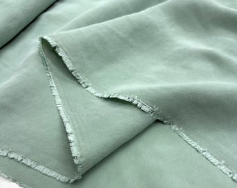 Mint Green Cupro Fabric – Washed Lightweight Soft Drapey for Dresses, Blouses & Skirts | 140 cm