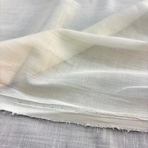 Ecru Leichter 100% Baumwoll-Voile-Stoff – Luftiger, natürlicher Stoff für Babykleidung, Sommermode und Heimtextilien (Breite 150 cm)