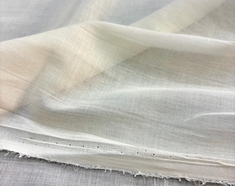 Ecru Lightweight 100% Cotton Voile Fabric, Lightweight Fabric, Baby and Child Textiles, Clothing Fabric(Width 150cm/58 Inch/1.64 Yards)