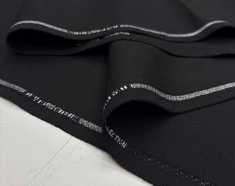 Black Heavy Wool Gabardine Fabric – Thick Durable Tailoring